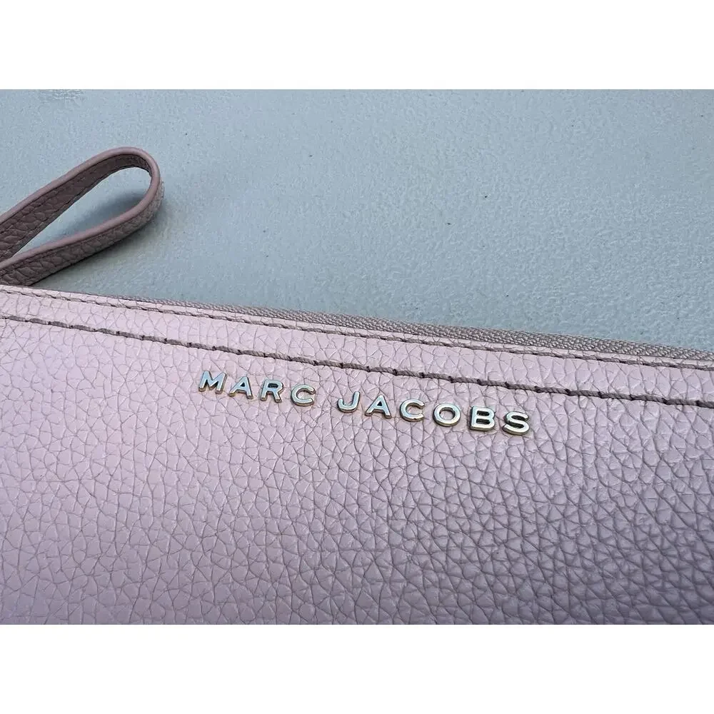 Marc Jacobs Leather Zip-round Long Wallet Wristlet S104L01FA21 Peach Pink